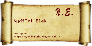 Nyári Elek névjegykártya
